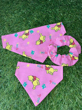 Load image into Gallery viewer, Winnie The Pooh, Pink Pet Bandana &amp; Scrunchie Set

