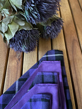 Load image into Gallery viewer, Thistle do nicely Purple Tartan pet bandana
