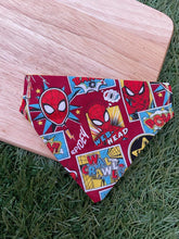 Load image into Gallery viewer, Spider Man Themed Pet Bandanas in Red
