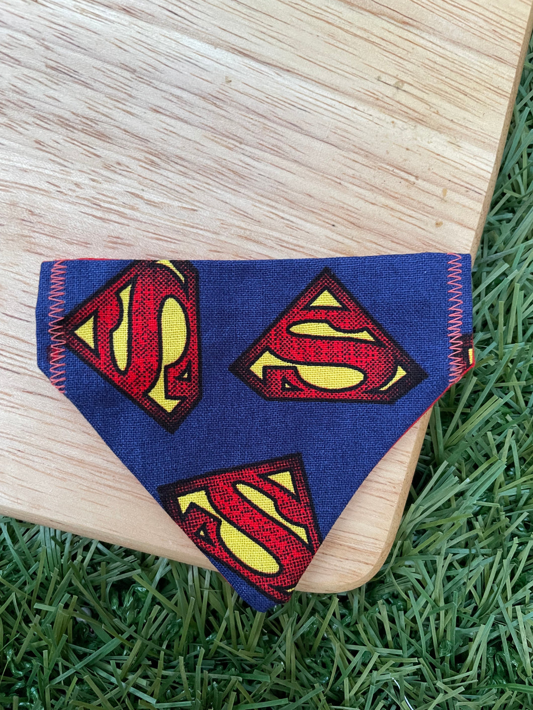 Superman Print- Pet Bandanas & Matching Scrunchies
