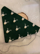 Load image into Gallery viewer, Is it Dancer or Prancer, Green Reindeer bandana
